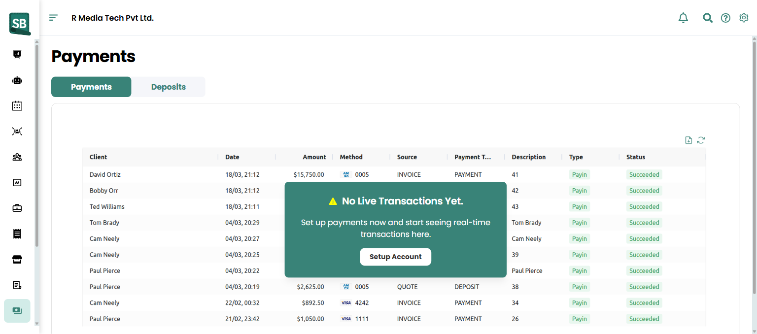 Payments settings page with Connect BuddyPay button